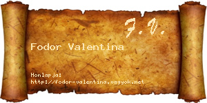 Fodor Valentina névjegykártya